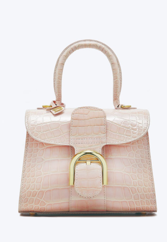 (Exotics)_Brillant Mini S Shiny Alligator Silk Pink