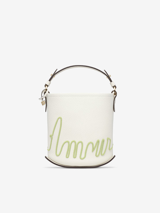 (Pin)_Pin Mini Bucket +C L'Amour Taurillon Soft Ivory - Aloe