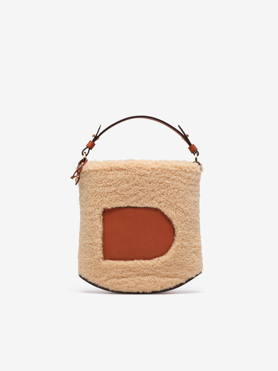 (Pin)_Pin Mini Bucket +C Teddy Sierra Calf Natural - Brandy