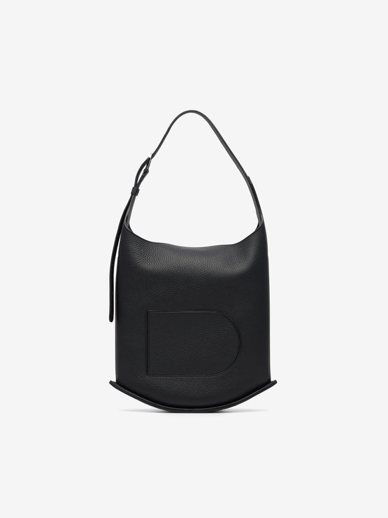 (Pin)_Pin Hobo MM Taurillon Soft Black